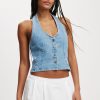 Harley Denim Halter Vest