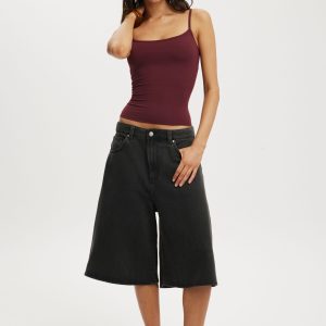 Lyocell Wide Denim Jort