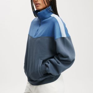 Panelled Quarter Zip Sweat