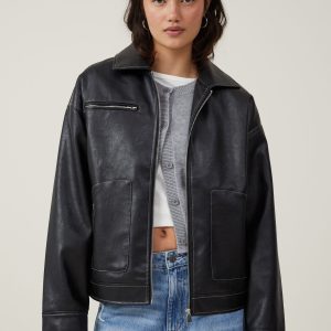 Leo Faux Leather Jacket