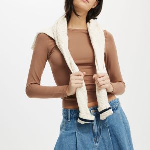 Pleated Denim Mini Skirt