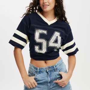 V Neck Oversized Graphic Tee