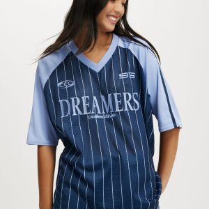 Oversized V Neck Raglan Jersey