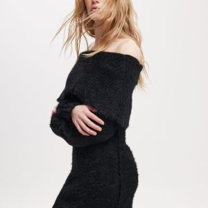 Faux Off Shoulder Sweater Dress