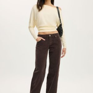 Low Rise Straight Cord Pant