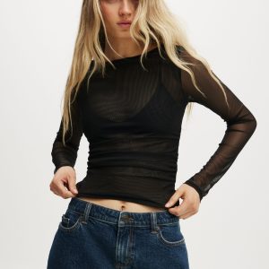 Ashley Mesh Long Sleeve Top