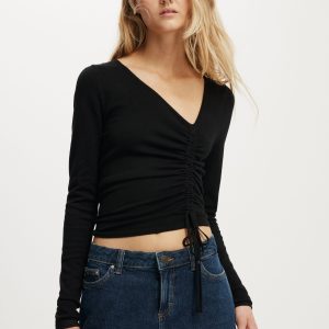 Asymmetric Ruched Knit