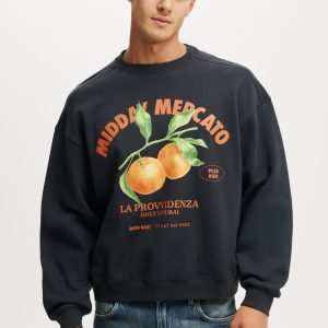 Box Fit Graphic Crew Sweater