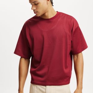 Cropped Fit Mesh T-Shirt