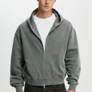 Cropped Zip Up Hoodie