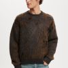 Box Fit Fuzzy Crew Knit