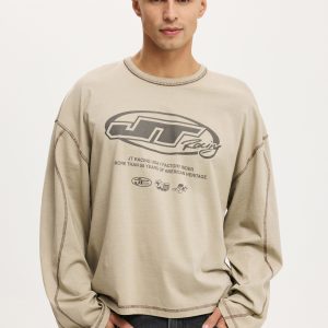 Cropped Fit Honda X Jt Racing Long Sleeve T-Shirt