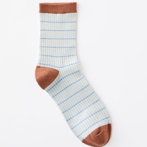 Grid Pattern Crew Sock