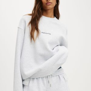 Plush Graphic Crew Sweatshirt