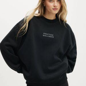 Plush Graphic Crew Sweatshirt