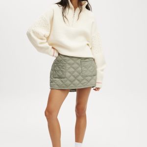 Rhythm Quilted Puffer Mini Skirt