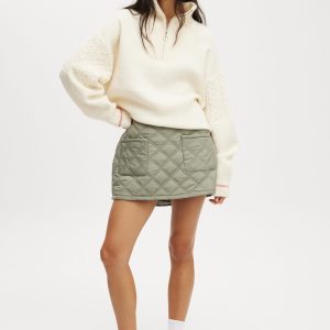 Rhythm Quilted Puffer Mini Skirt