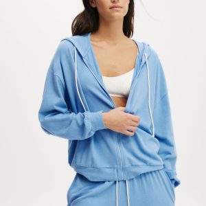 Light Weight Super Soft Hooded Zip Through