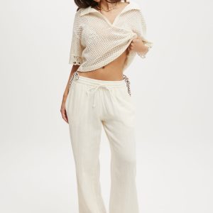 Woven Wide Leg Beach Pant