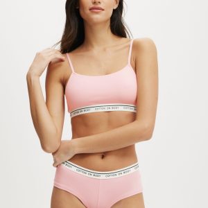 Branded Cotton Scoop Bralette