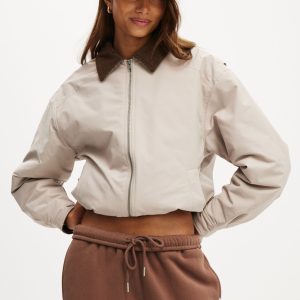 Contrast Collar Oversized Jacket