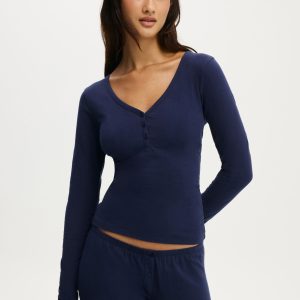 Dreamy Soft Henley Long Sleeve